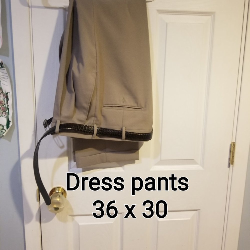 Men's dress pants, waist size 36, hemmed to 30, cuff can be let out to extend